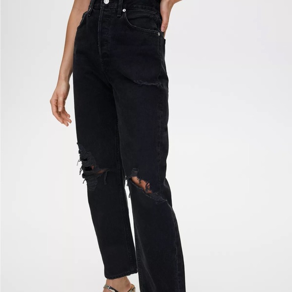 Agolde 90’s Denim - Distress Black - Picture 3 of 5